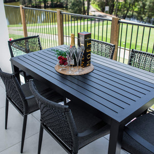 best-outdoor-furniture-Vienna Rope Aria - 7pce (150x80) - Outdoor Dining Set #color_BLACK