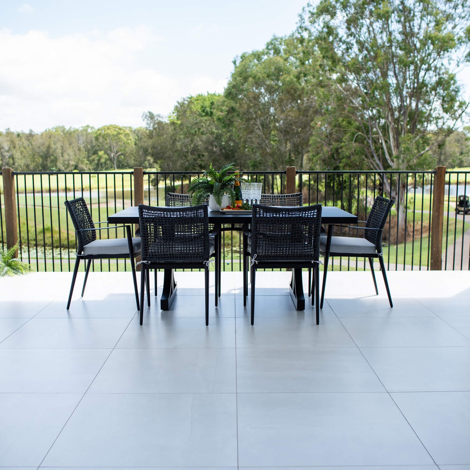 best-outdoor-furniture-Vienna Rope - Bergen Moon Slat - 7pce Outdoor Dining Set (180cm) #color_BLACK