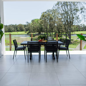 best-outdoor-furniture-Vienna Rope - Bergen Moon Slat - 7pce Outdoor Dining Set (180cm) #color_BLACK