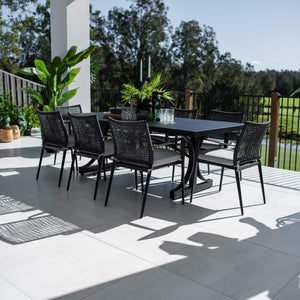 best-outdoor-furniture-Vienna Rope Bergen - 9pce (220x100) - Outdoor Dining Set #color_BLACK