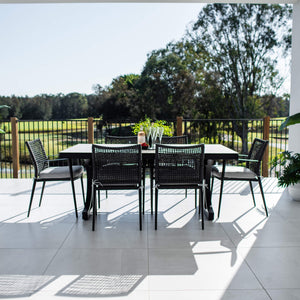 best-outdoor-furniture-Vienna Rope Ceramic - 7pce (180x100) - Outdoor Dining Set #color_BLACK