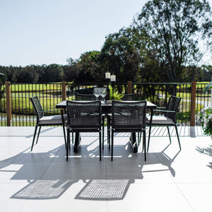 best-outdoor-furniture-Vienna Rope Chester Moon - 7pce (150x80) - Outdoor Dining Set #color_BLACK