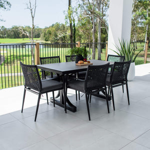 best-outdoor-furniture-Vienna Rope Chester Moon - 7pce (150x80) - Outdoor Dining Set #color_BLACK