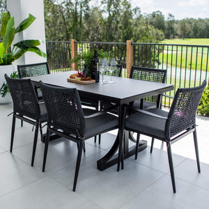 best-outdoor-furniture-Vienna Rope Chester Moon - 7pce (150x80) - Outdoor Dining Set #color_BLACK