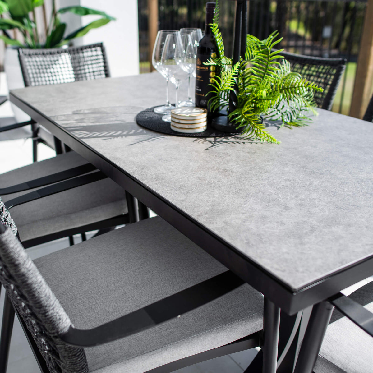 best-outdoor-furniture-Vienna Rope Chester Moon - 7pce (150x80) - Outdoor Dining Set #color_BLACK