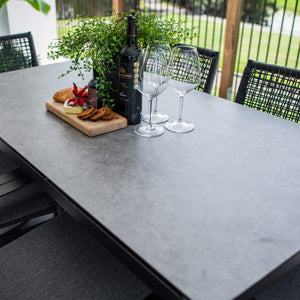 best-outdoor-furniture-Vienna Rope Chester Moon - 7pce (150x80) - Outdoor Dining Set #color_BLACK