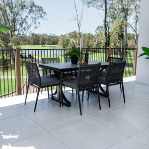 best-outdoor-furniture-Vienna Rope Chester Moon - 7pce (150x80) - Outdoor Dining Set #color_BLACK