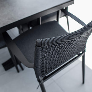 best-outdoor-furniture-Vienna Rope Chester Moon - 7pce (150x80) - Outdoor Dining Set #color_BLACK