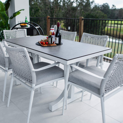 Vienna Rope Chester Moon - 7pce (150x80) - Outdoor Dining Set