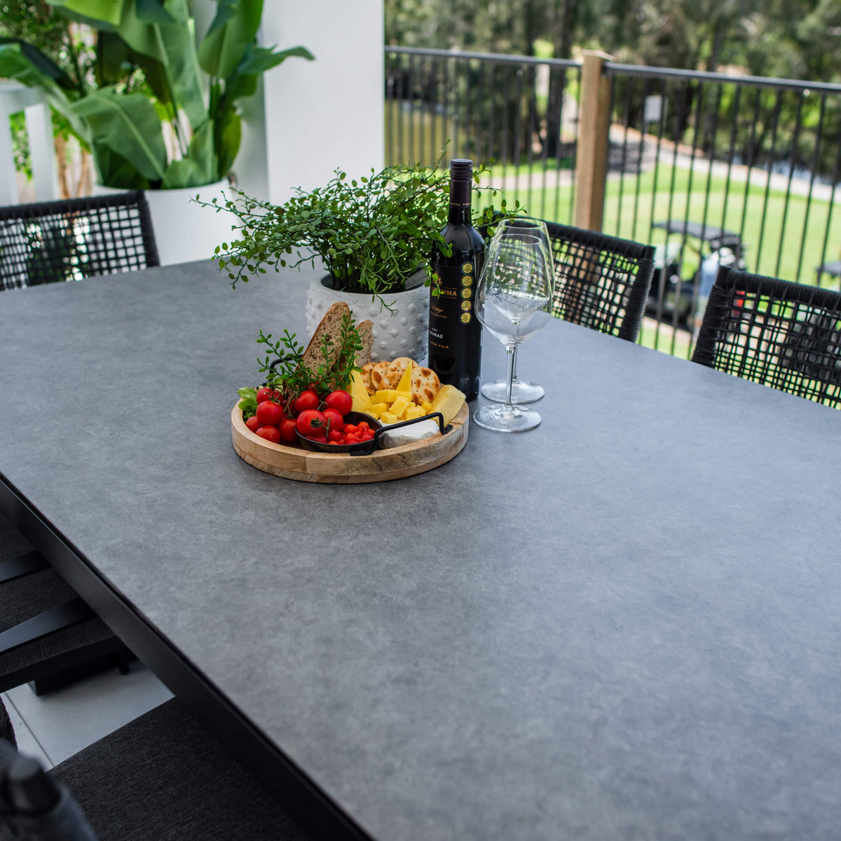 best-outdoor-furniture-Vienna Rope Chester Moon - 7pce (180x100) - Outdoor Dining Set #color_BLACK