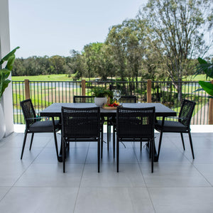 best-outdoor-furniture-Vienna Rope Chester Moon - 7pce (180x100) - Outdoor Dining Set #color_BLACK