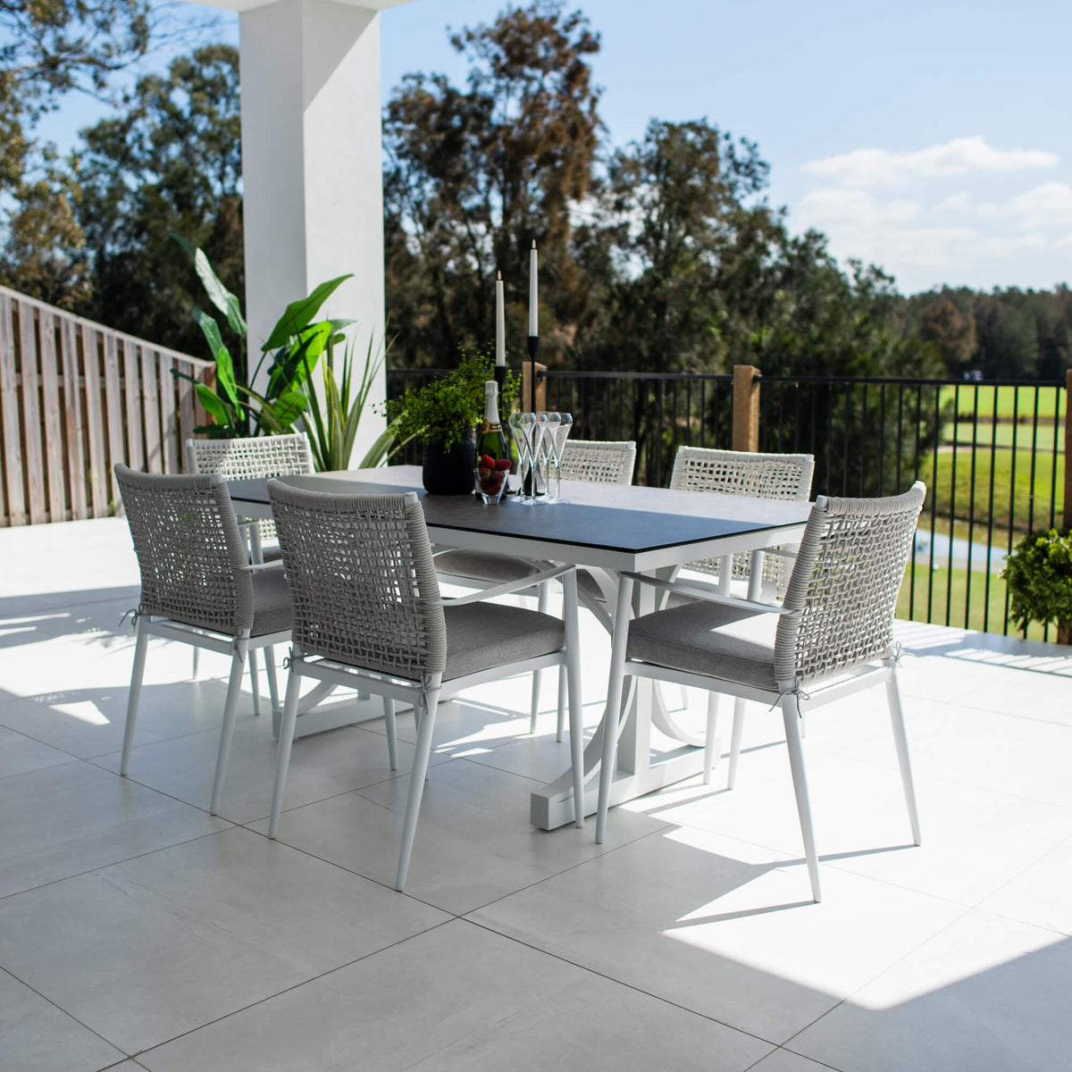 Vienna Rope Chester Moon - 7pce (180x100) - Outdoor Dining Set