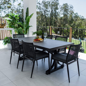 best-outdoor-furniture-Vienna Rope Chester Moon - 7pce (180x100) - Outdoor Dining Set #color_BLACK