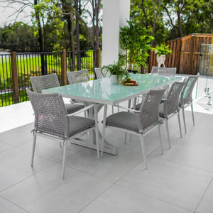 best-outdoor-furniture-Vienna Rope - Coast Moon - 9pce Outdoor Dining Set (215cm) White Grey