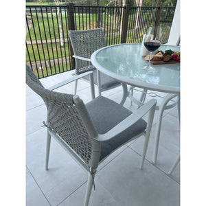 best-outdoor-furniture-Vienna Rope - Coventry 105cm - 5pce Outdoor Dining Set White/Grey