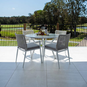 best-outdoor-furniture-Vienna Rope Coventry - 5pce (105x105) - White/Grey Outdoor Dining Set #color_WHITE