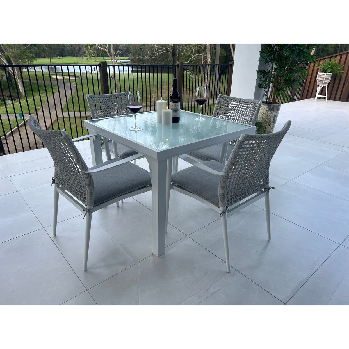 best-outdoor-furniture-Vienna Rope - Hudson - 5pce Outdoor dining Set (90cm) White/Grey
