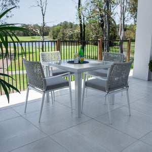 best-outdoor-furniture-Vienna Rope Hudson - 5pce (90x90) - White/Grey Outdoor Dining Set #color_WHITE