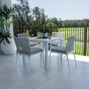 best-outdoor-furniture-Vienna Rope Hudson - 5pce (90x90) - White/Grey Outdoor Dining Set #color_WHITE