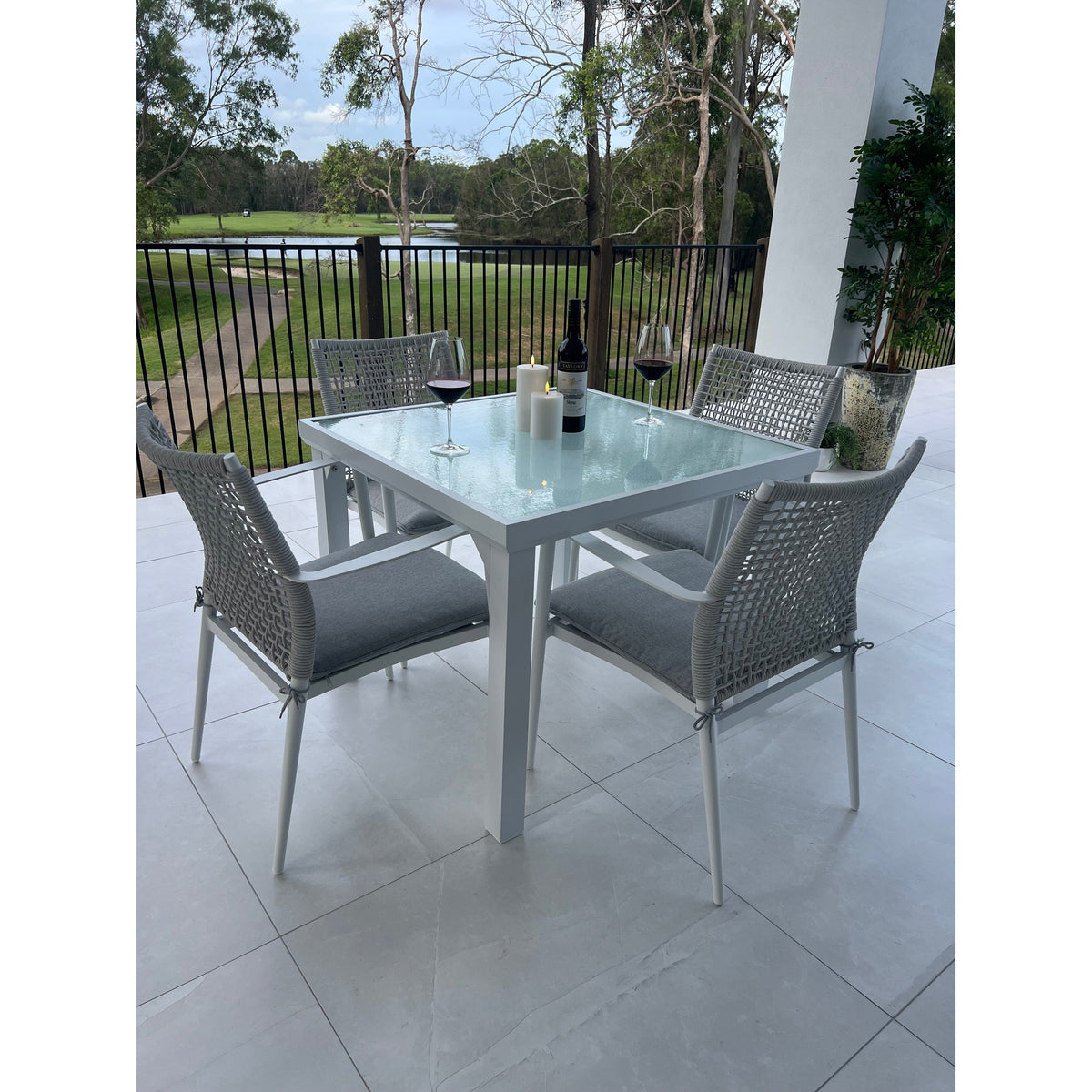 best-outdoor-furniture-Vienna Rope - Hudson - 5pce Outdoor dining Set (90cm) White/Grey