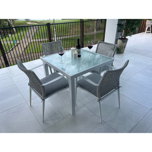 best-outdoor-furniture-Vienna Rope - Hudson - 5pce Outdoor dining Set (90cm) White/Grey
