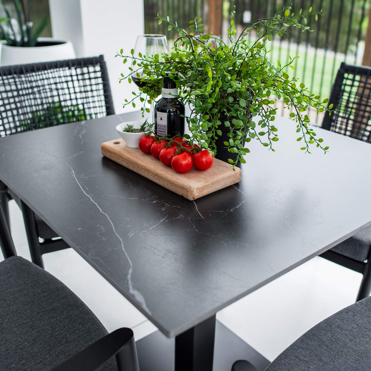 Vienna Rope Lennox - 5pce (80x80) - Outdoor Bistro Set - Outdoor Dining Set