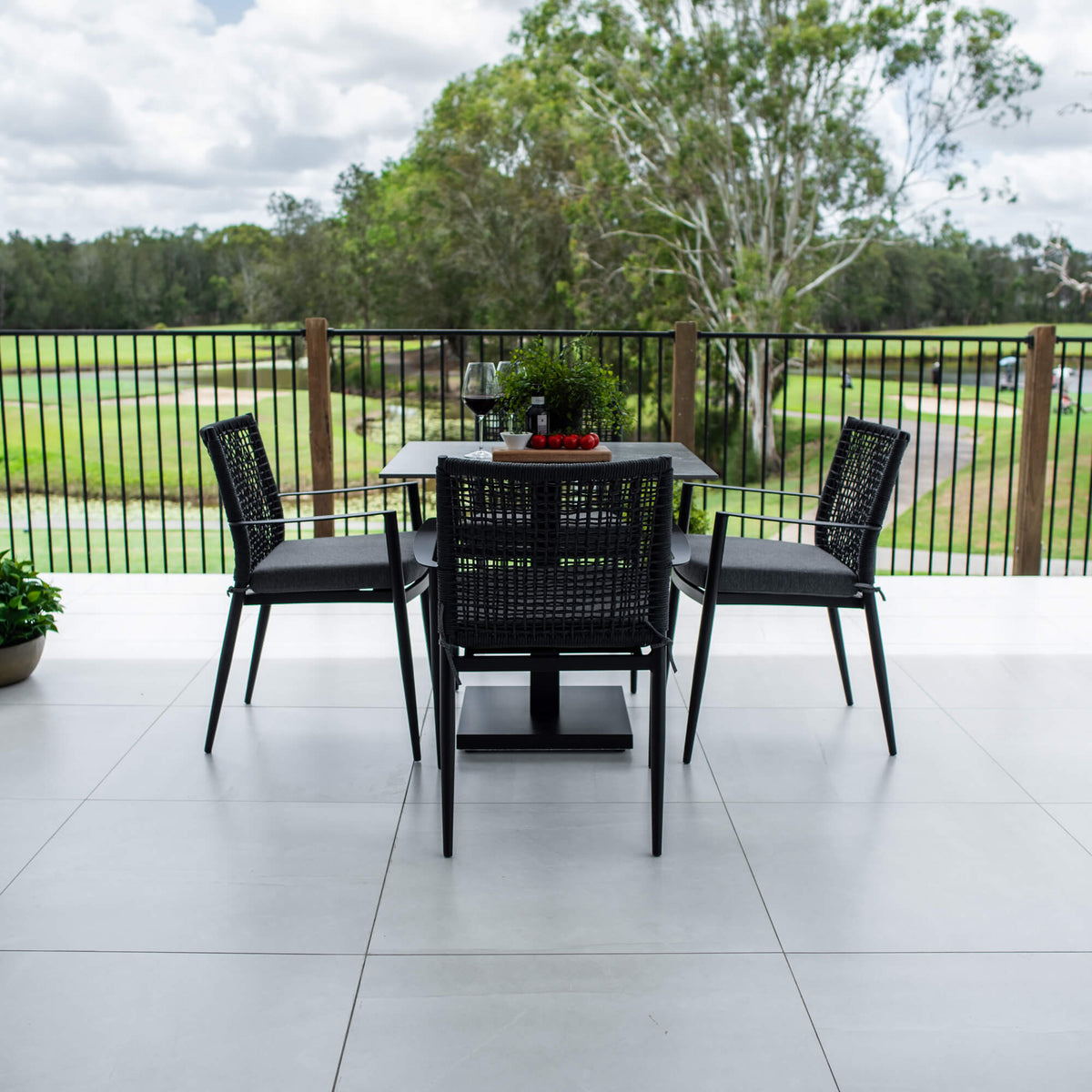 Vienna Rope Lennox - 5pce (80x80) - Outdoor Bistro Set - Outdoor Dining Set