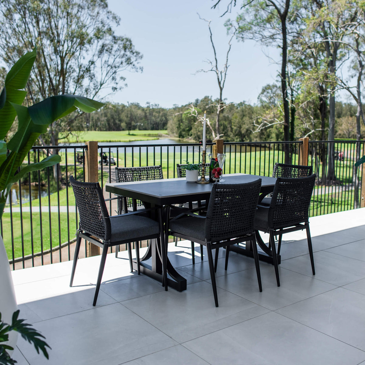 best-outdoor-furniture-Vienna Rope Malibu - 7pce (150x80) - Outdoor Dining Set #color_BLACK