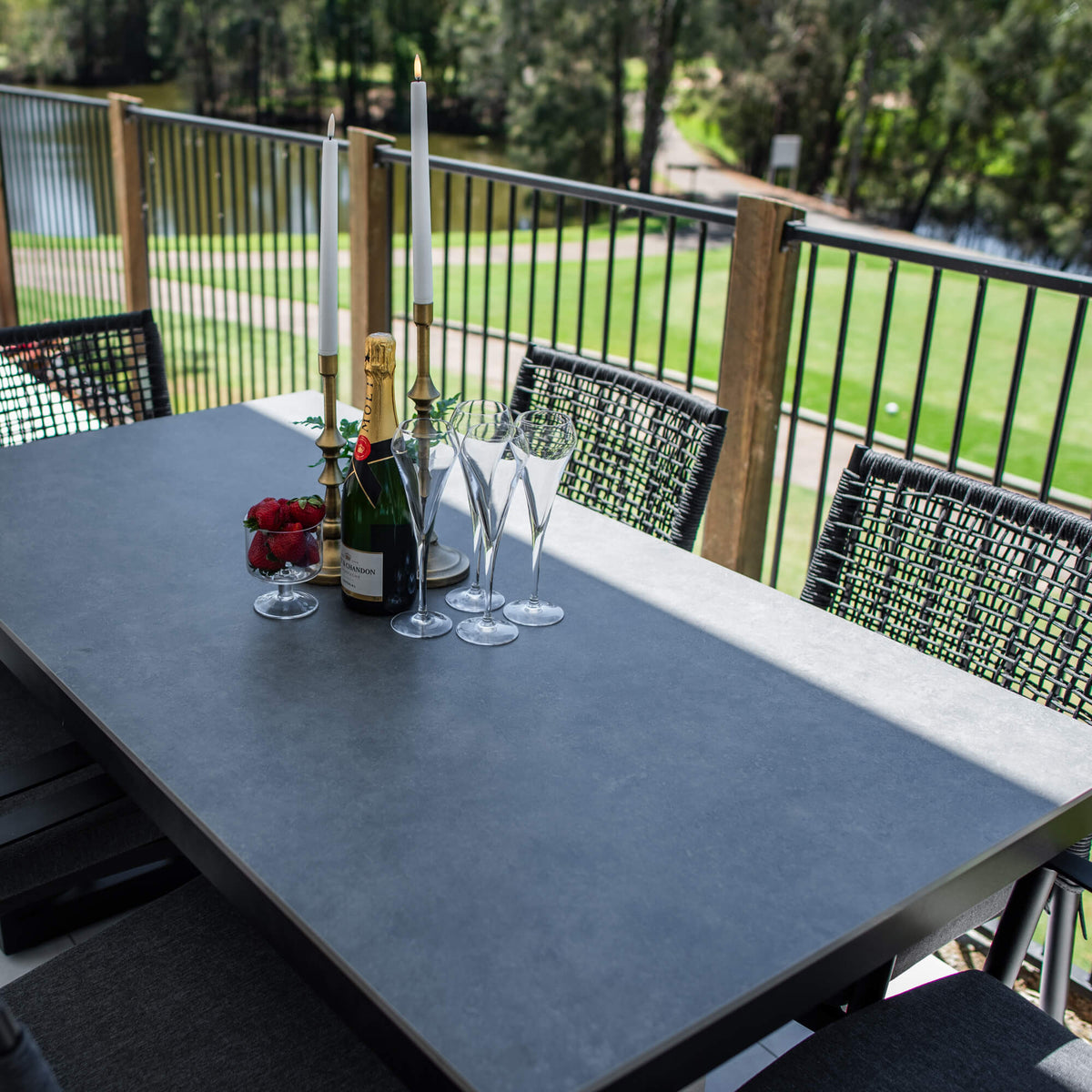 best-outdoor-furniture-Vienna Rope Malibu - 7pce (150x80) - Outdoor Dining Set #color_BLACK