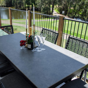 best-outdoor-furniture-Vienna Rope Malibu - 7pce (150x80) - Outdoor Dining Set #color_BLACK