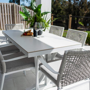 best-outdoor-furniture-Vienna Rope Malibu - 7pce (150x80) - Outdoor Dining Set #color_WHITE