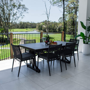 best-outdoor-furniture-Vienna Rope Malibu - 7pce (180x100) - Outdoor Dining Set #color_BLACK