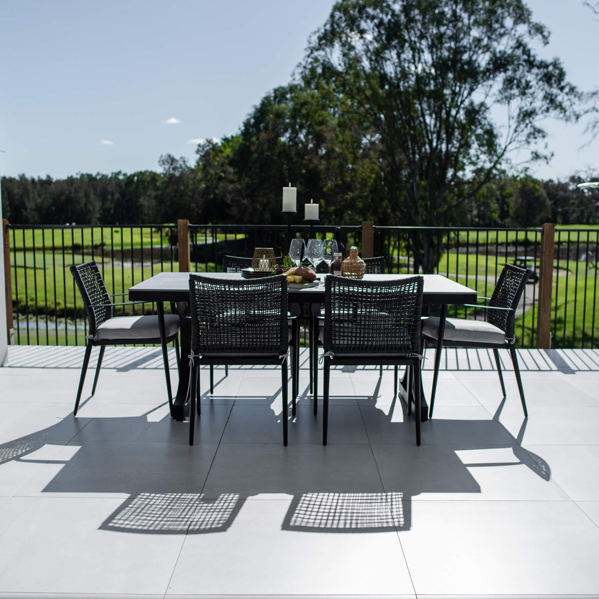 best-outdoor-furniture-Vienna Rope Malibu - 7pce (180x100) - Outdoor Dining Set #color_BLACK