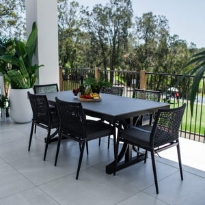 best-outdoor-furniture-Vienna Rope Malibu - 7pce (180x100) - Outdoor Dining Set #color_BLACK