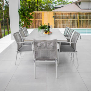 best-outdoor-furniture-Vienna Rope - Sinter Coastmoon - 9pce Outdoor Dining Set (215cm) WhiteTop on White Frame #color_WHITE