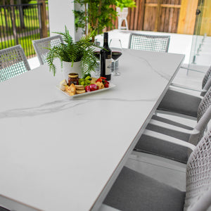 best-outdoor-furniture-Vienna Rope - Sinter Coastmoon - 9pce Outdoor Dining Set (215cm) WhiteTop on White Frame #color_WHITE