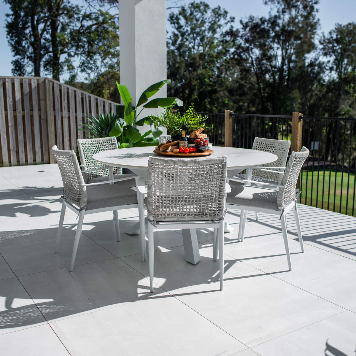 best-outdoor-furniture-Vienna Rope Malibu Round - 7pce (150x150) - Outdoor Dining Set #color_WHITE 