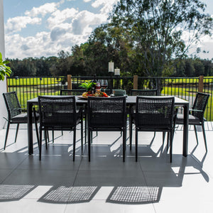best-outdoor-furniture-Vienna Rope York - 9pce (220x100) - Outdoor Dining Set #color_BLACK-CHARCOAL