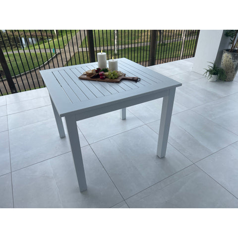 Aluminium Slat - Outdoor Table (90x90cm) WHITE
