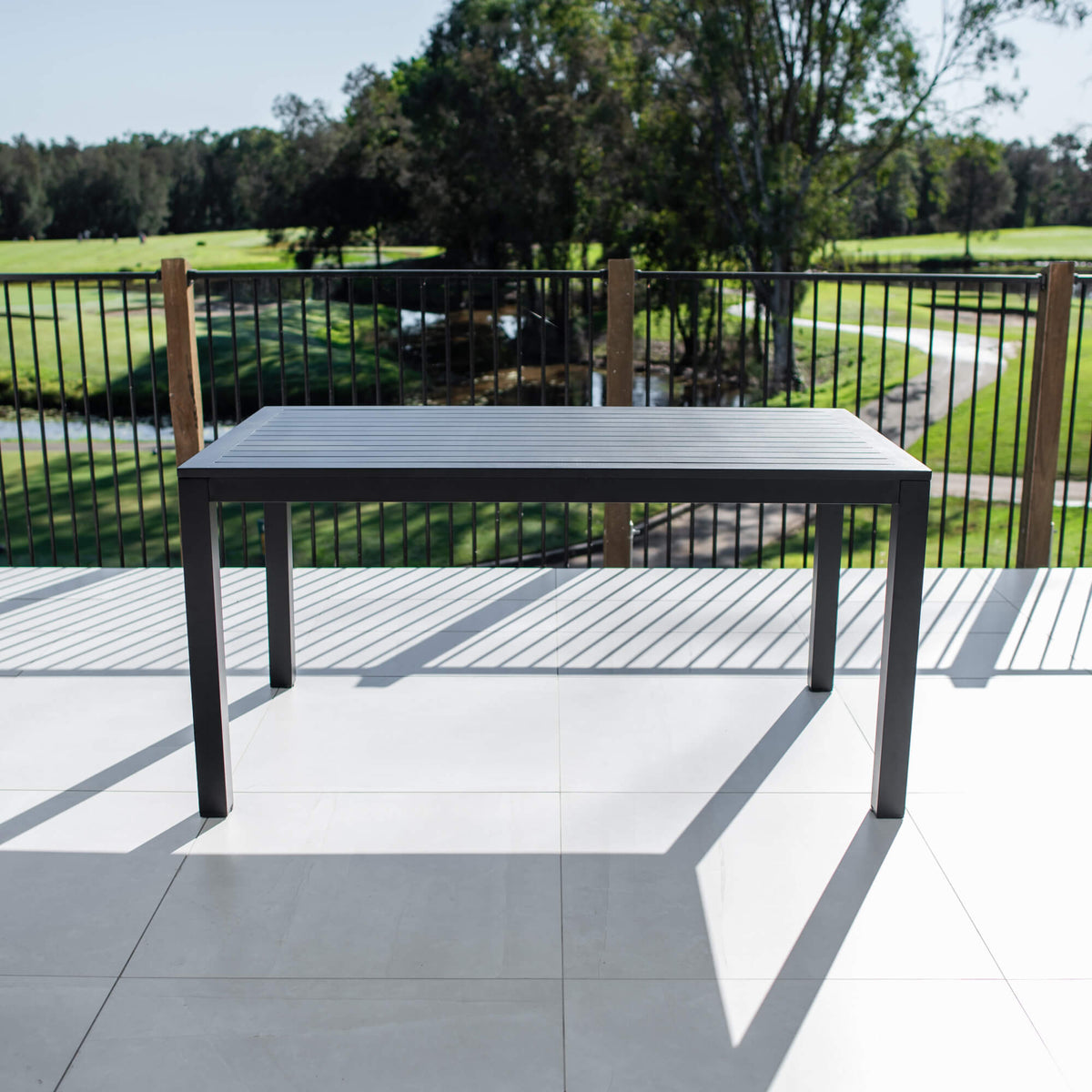 Aria - (150x80) - Outdoor Dining Table (10556)  #color_BLACK