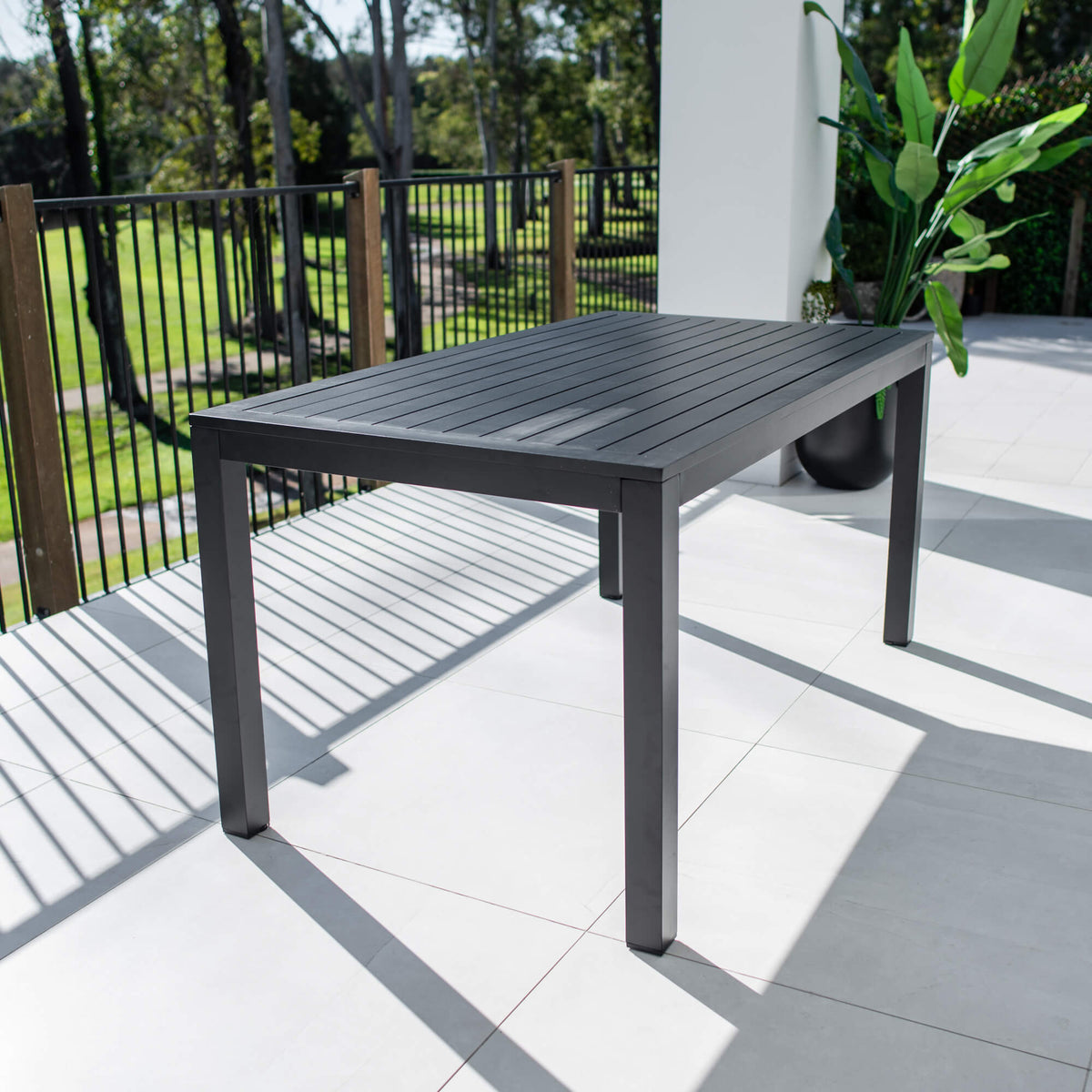 Aria - (150x80) - Outdoor Dining Table (10556)  #color_BLACK