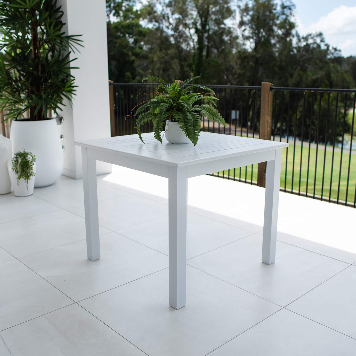 best-outdoor-furniture-Aluminium Slat - Outdoor Table (90x90cm) #color_WHITE