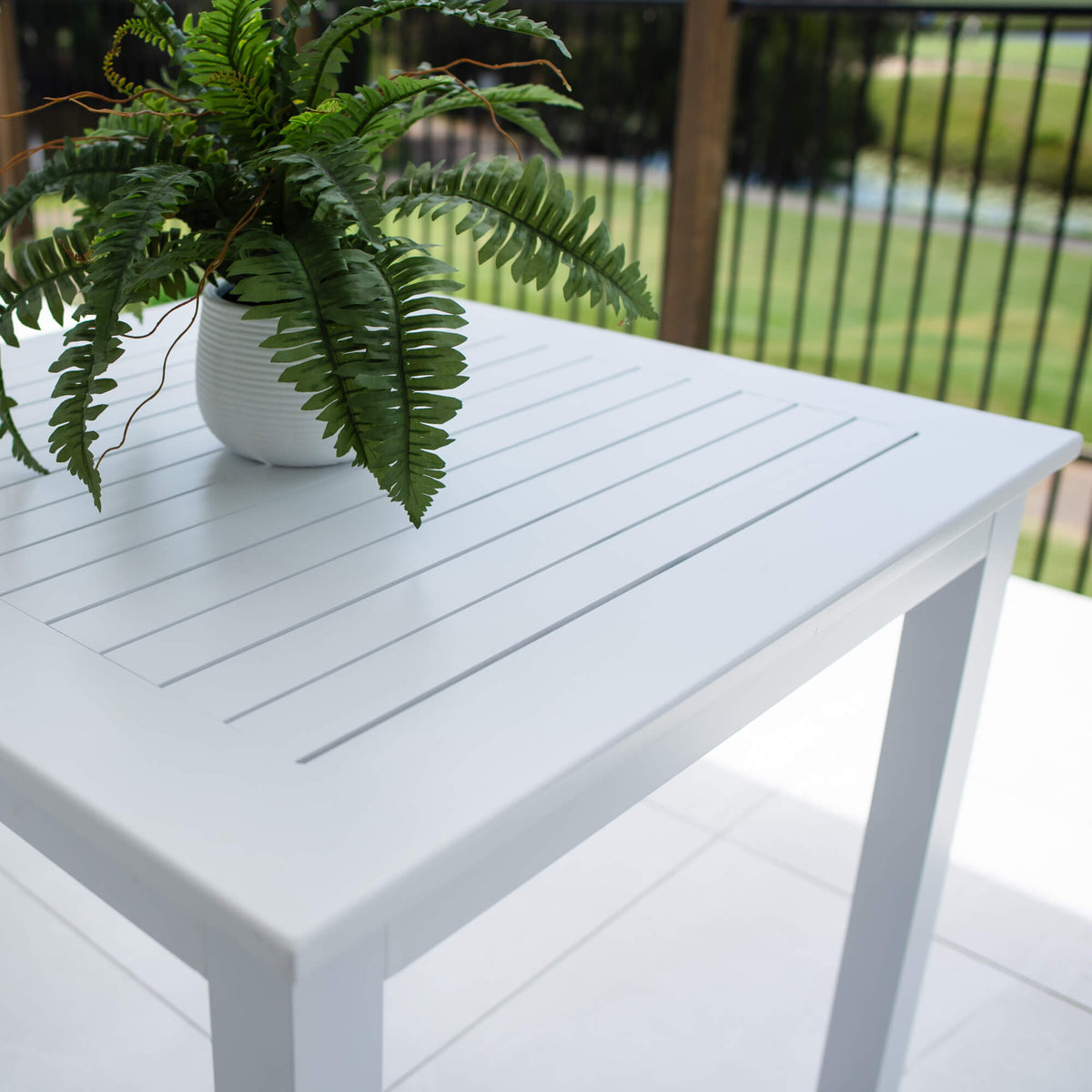 best-outdoor-furniture-Aluminium Slat - Outdoor Table (90x90cm) #color_WHITE