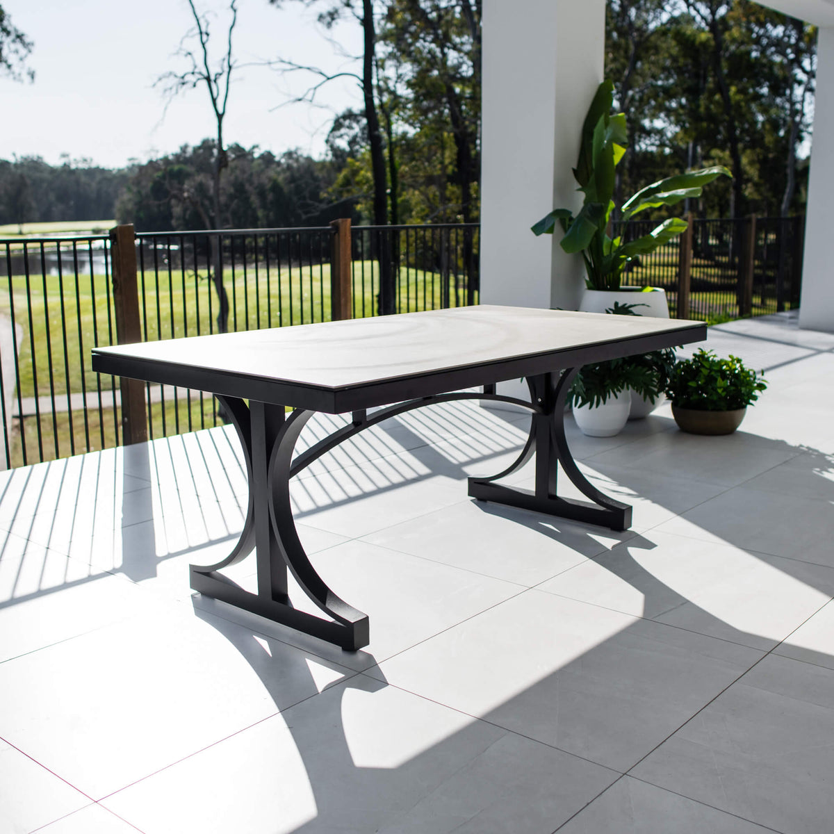 best-outdoor-furniture-Ceramic - (180x100) - Outdoor Dining Table #color_BLACK