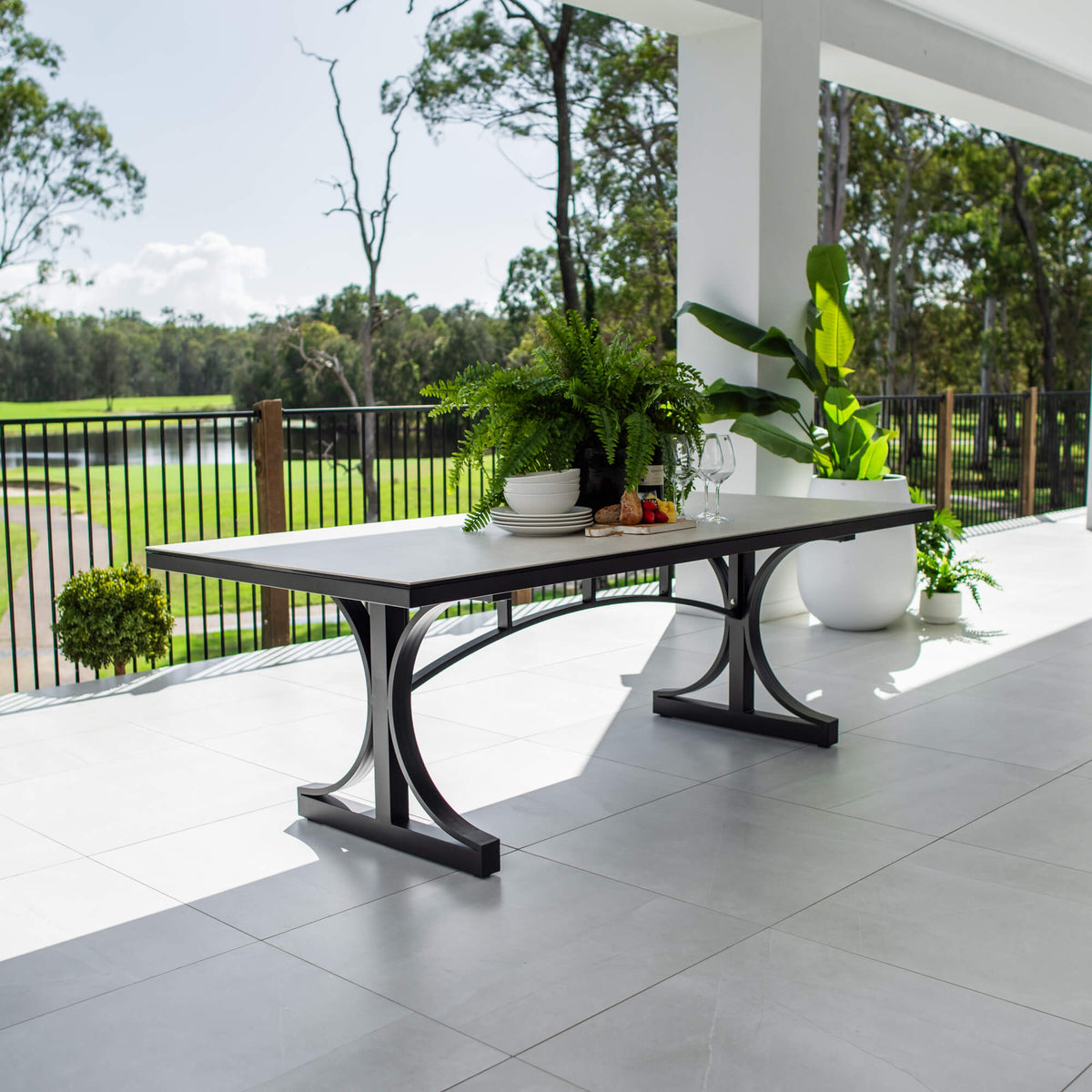 best-outdoor-furniture-Ceramic - (220x100) - Outdoor Dining Table #color_BLACK