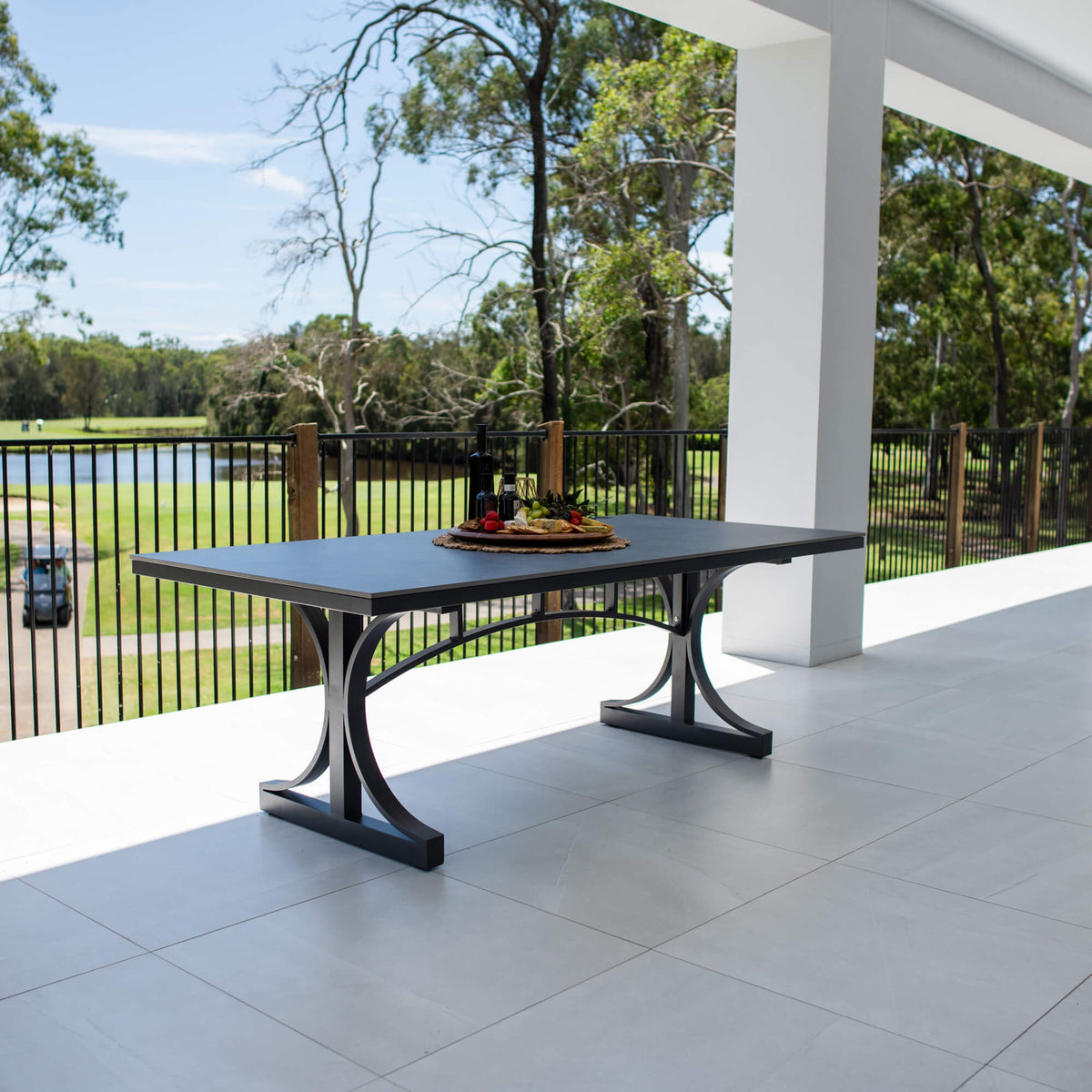 best-outdoor-furniture-Malibu - (215x100) - Sintered Stone Outdoor Dining Table #color_BLACK