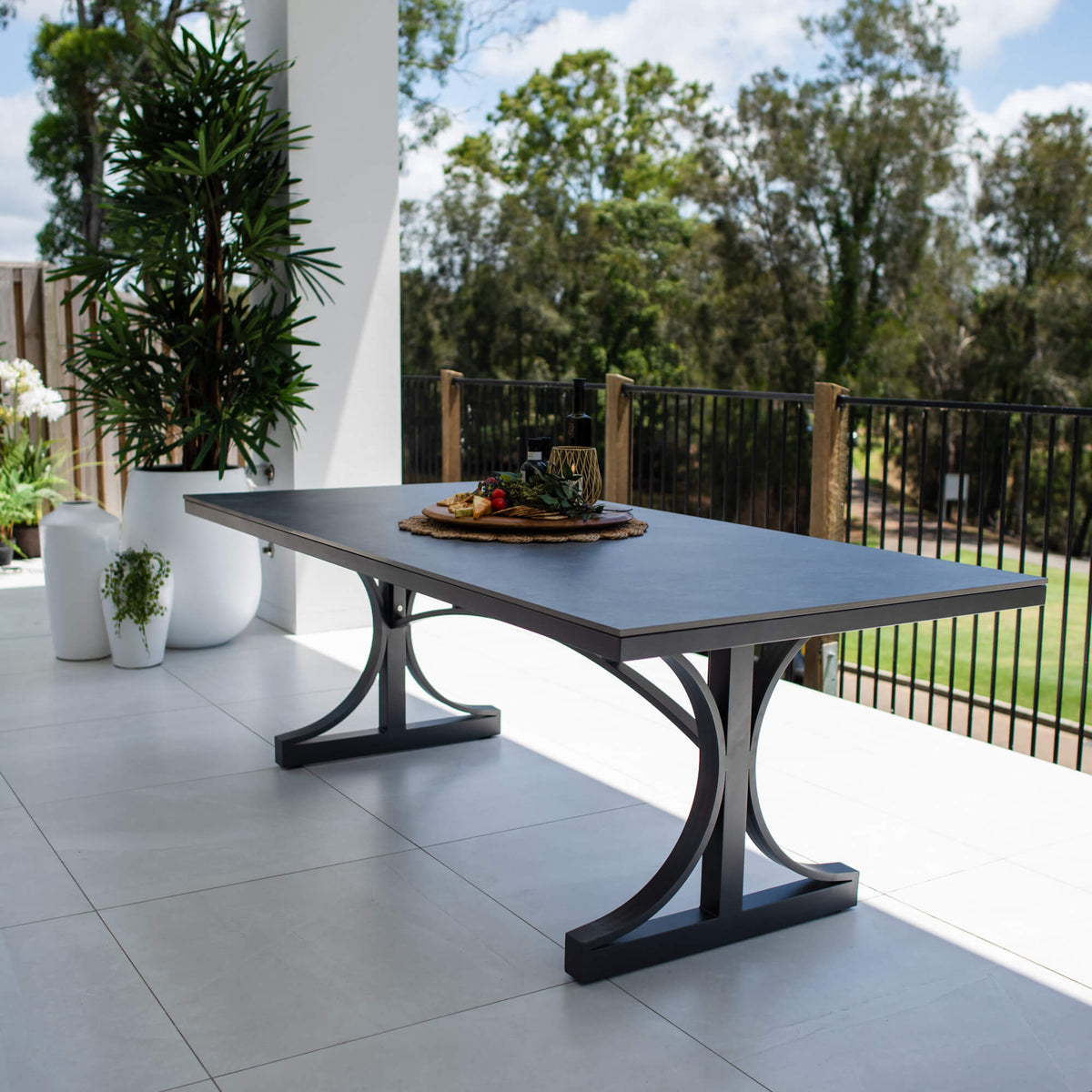 best-outdoor-furniture-Malibu - (215x100) - Sintered Stone Outdoor Dining Table #color_BLACK