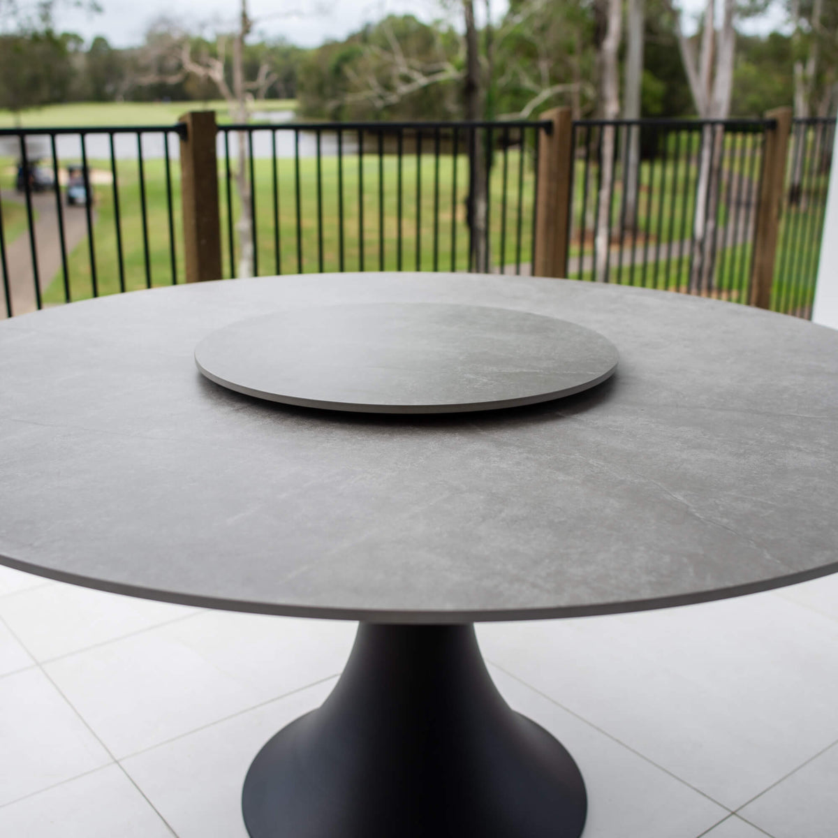 best-outdoor-furniture-Nice Round Sinterstone Table 150cm #color_BLACK