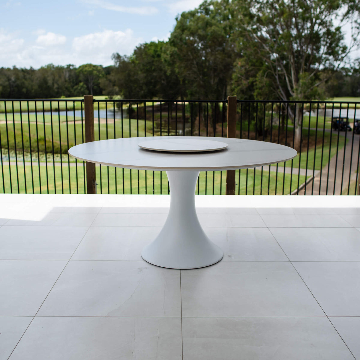 best-outdoor-furniture-Nice Round Sinterstone Table 150cm #color_WHITE