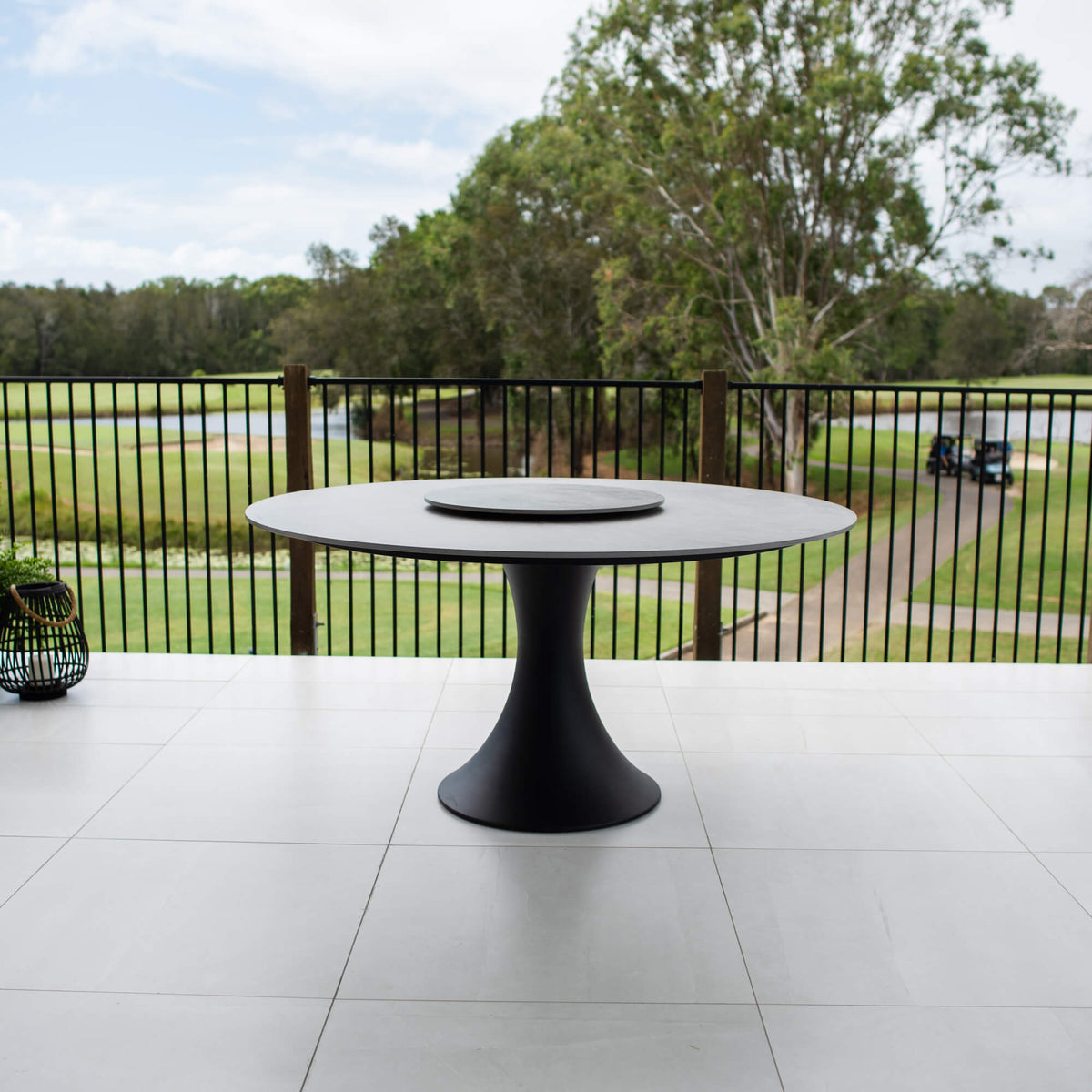 best-outdoor-furniture-Nice Round Sinterstone Table 150cm #color_BLACK